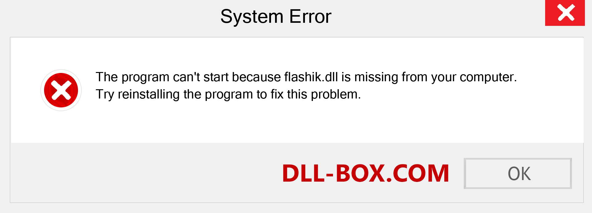  flashik.dll file is missing?. Download for Windows 7, 8, 10 - Fix  flashik dll Missing Error on Windows, photos, images